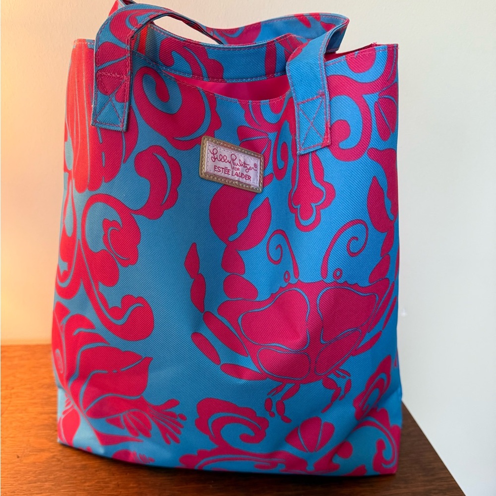 Lilly Pulitzer for Estée Lauder Blue and Pink Tote Bag